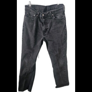 Levis 514 Jeans Men 36X29 Black Straight Leg Regular Fit Dark Wash Tag 36X32